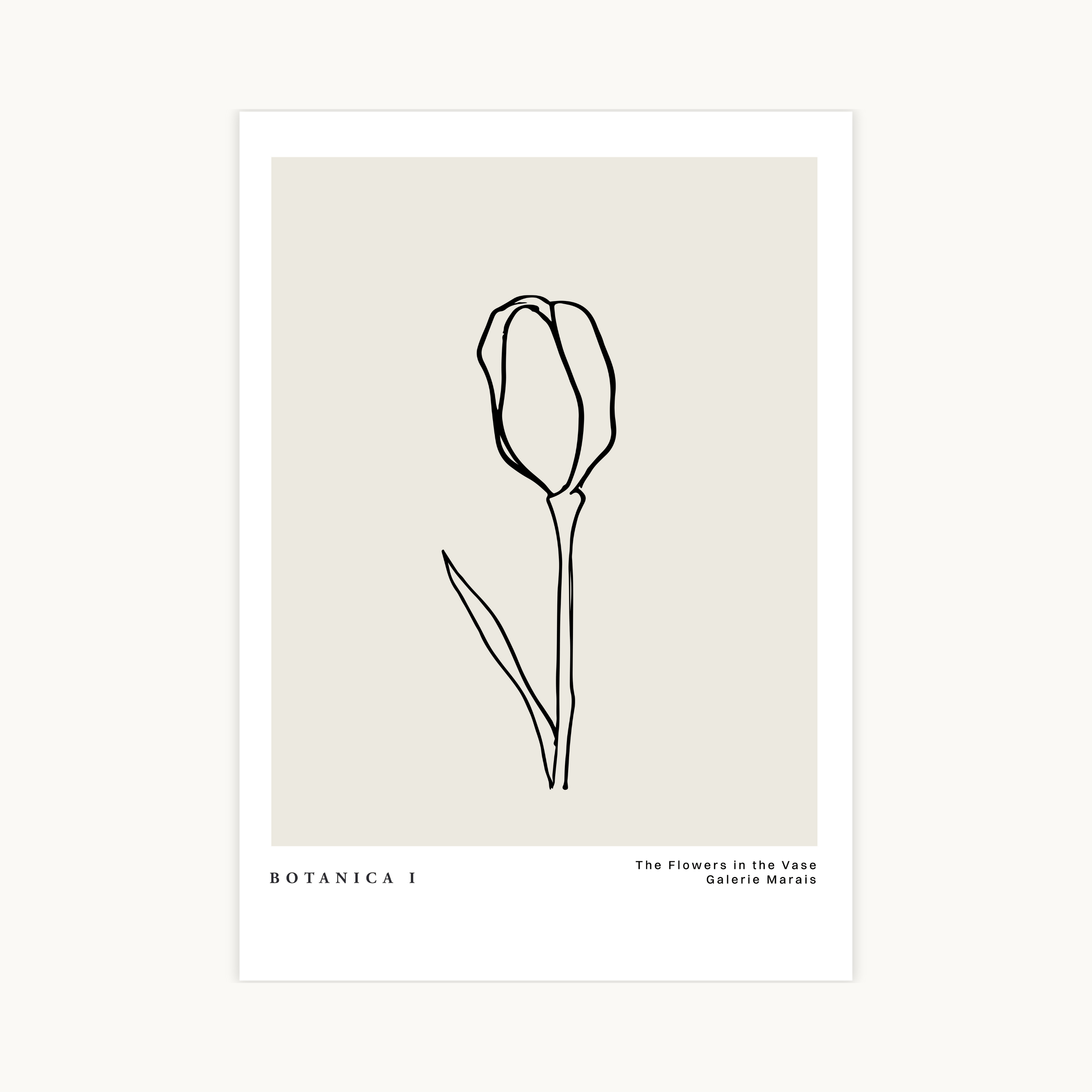 Klassieke BOTANICA I poster, bloemenstilleven in vintage stijl, geïnspireerd op "The Flowers in the Vase" van Galerie Marais